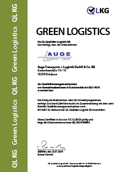 Zertifikat Green Logistics