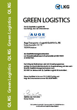 Zertifikat Green Logistics