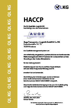 Zertifikat HACCP